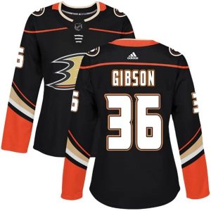 Damen Anaheim Ducks Trikot John Gibson 36 Schwarz Authentic